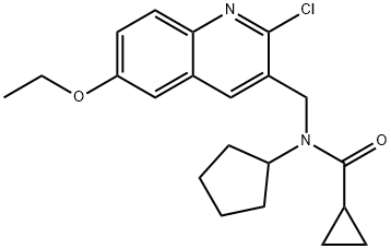 Cyclopropanecarboxamide, N-[(2-chloro-6-ethoxy-3-quinolinyl)methyl]-N-cyclopentyl- (9CI) Struktur