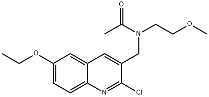 Acetamide, N-[(2-chloro-6-ethoxy-3-quinolinyl)methyl]-N-(2-methoxyethyl)- (9CI) Struktur