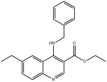 3-Quinolinecarboxylicacid,6-ethyl-4-[(phenylmethyl)amino]-,ethylester(9CI) Struktur