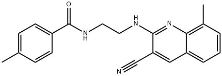 Benzamide, N-[2-[(3-cyano-8-methyl-2-quinolinyl)amino]ethyl]-4-methyl- (9CI) Struktur