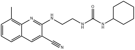 Urea, N-[2-[(3-cyano-8-methyl-2-quinolinyl)amino]ethyl]-N-cyclohexyl- (9CI) Struktur