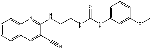 Urea, N-[2-[(3-cyano-8-methyl-2-quinolinyl)amino]ethyl]-N-(3-methoxyphenyl)- (9CI) Struktur