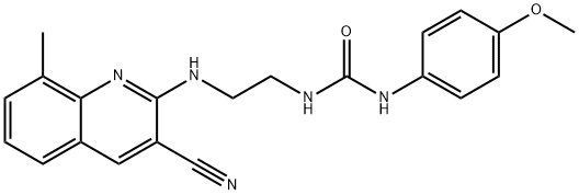 Urea, N-[2-[(3-cyano-8-methyl-2-quinolinyl)amino]ethyl]-N-(4-methoxyphenyl)- (9CI) Struktur