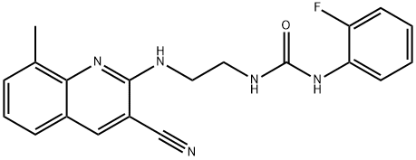 Urea, N-[2-[(3-cyano-8-methyl-2-quinolinyl)amino]ethyl]-N-(2-fluorophenyl)- (9CI) Struktur