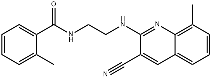 Benzamide, N-[2-[(3-cyano-8-methyl-2-quinolinyl)amino]ethyl]-2-methyl- (9CI) Struktur