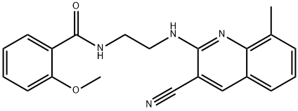 Benzamide, N-[2-[(3-cyano-8-methyl-2-quinolinyl)amino]ethyl]-2-methoxy- (9CI) Struktur