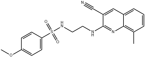 Benzenesulfonamide, N-[2-[(3-cyano-8-methyl-2-quinolinyl)amino]ethyl]-4-methoxy- (9CI) Struktur