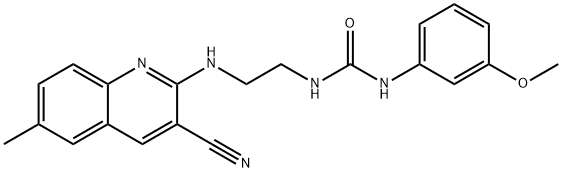 Urea, N-[2-[(3-cyano-6-methyl-2-quinolinyl)amino]ethyl]-N-(3-methoxyphenyl)- (9CI) Struktur