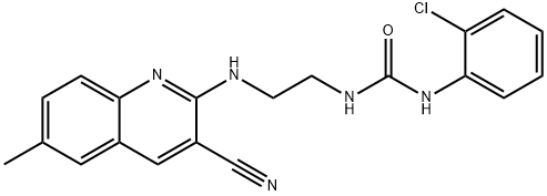 Urea, N-(2-chlorophenyl)-N-[2-[(3-cyano-6-methyl-2-quinolinyl)amino]ethyl]- (9CI) Struktur