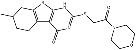 Morpholine, 4-[[(1,4,5,6,7,8-hexahydro-7-methyl-4-oxo[1]benzothieno[2,3-d]pyrimidin-2-yl)thio]acetyl]- (9CI) Struktur