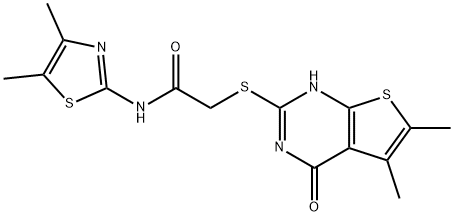 Acetamide, 2-[(1,4-dihydro-5,6-dimethyl-4-oxothieno[2,3-d]pyrimidin-2-yl)thio]-N-(4,5-dimethyl-2-thiazolyl)- (9CI) Struktur