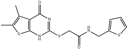 Acetamide, 2-[(1,4-dihydro-5,6-dimethyl-4-oxothieno[2,3-d]pyrimidin-2-yl)thio]-N-(2-thienylmethyl)- (9CI) Struktur