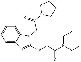 Acetamide, N,N-diethyl-2-[[1-[2-oxo-2-(1-pyrrolidinyl)ethyl]-1H-benzimidazol-2-yl]thio]- (9CI) Struktur