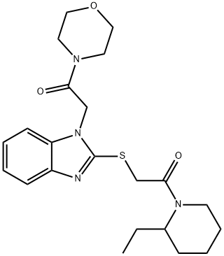 Morpholine, 4-[[2-[[2-(2-ethyl-1-piperidinyl)-2-oxoethyl]thio]-1H-benzimidazol-1-yl]acetyl]- (9CI) Struktur