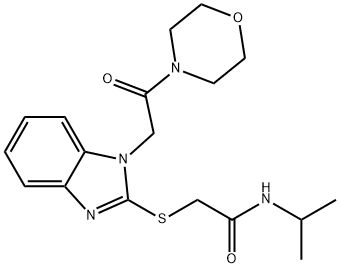 Acetamide, N-(1-methylethyl)-2-[[1-[2-(4-morpholinyl)-2-oxoethyl]-1H-benzimidazol-2-yl]thio]- (9CI) Struktur