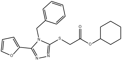 Acetic acid, [[5-(2-furanyl)-4-(phenylmethyl)-4H-1,2,4-triazol-3-yl]thio]-, cyclohexyl ester (9CI) Struktur