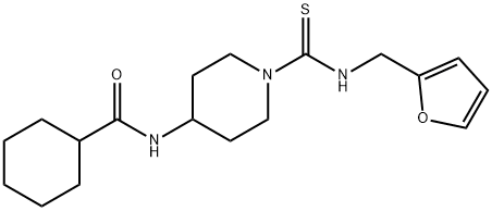 Cyclohexanecarboxamide, N-[1-[[(2-furanylmethyl)amino]thioxomethyl]-4-piperidinyl]- (9CI) Struktur