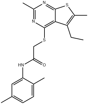 Acetamide, N-(2,5-dimethylphenyl)-2-[(5-ethyl-2,6-dimethylthieno[2,3-d]pyrimidin-4-yl)thio]- (9CI) Struktur