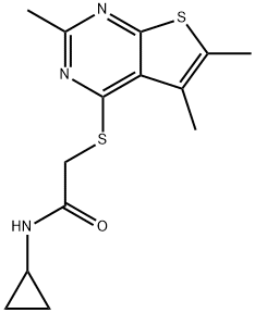 Acetamide, N-cyclopropyl-2-[(2,5,6-trimethylthieno[2,3-d]pyrimidin-4-yl)thio]- (9CI) Struktur