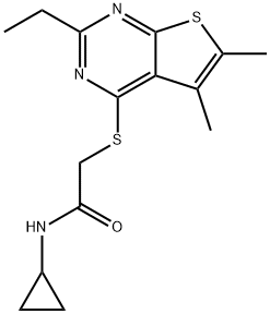 Acetamide, N-cyclopropyl-2-[(2-ethyl-5,6-dimethylthieno[2,3-d]pyrimidin-4-yl)thio]- (9CI) Struktur