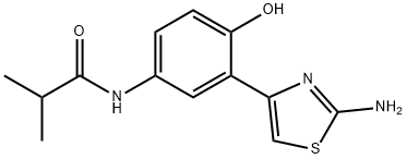 Propanamide, N-[3-(2-amino-4-thiazolyl)-4-hydroxyphenyl]-2-methyl- (9CI) Struktur