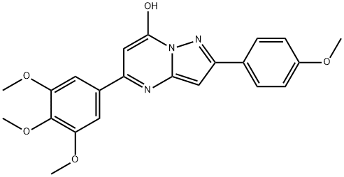 Pyrazolo[1,5-a]pyrimidin-7-ol, 2-(4-methoxyphenyl)-5-(3,4,5-trimethoxyphenyl)- (9CI) Struktur