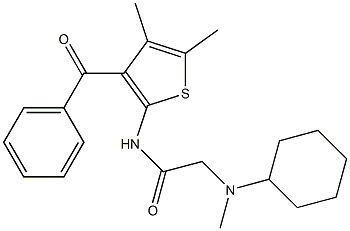 Acetamide, N-(3-benzoyl-4,5-dimethyl-2-thienyl)-2-(cyclohexylmethylamino)- (9CI) Struktur