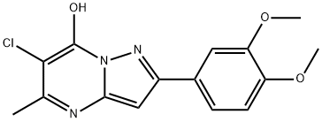 Pyrazolo[1,5-a]pyrimidin-7-ol, 6-chloro-2-(3,4-dimethoxyphenyl)-5-methyl- (9CI) Struktur