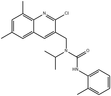 Urea, N-[(2-chloro-6,8-dimethyl-3-quinolinyl)methyl]-N-(1-methylethyl)-N-(2-methylphenyl)- (9CI) Struktur