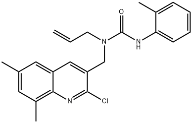 Urea, N-[(2-chloro-6,8-dimethyl-3-quinolinyl)methyl]-N-(2-methylphenyl)-N-2-propenyl- (9CI) Struktur