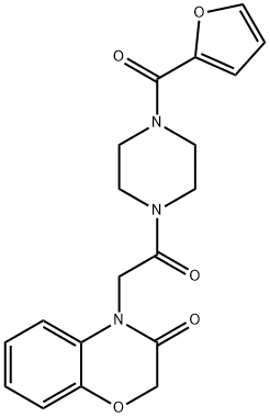 Piperazine, 1-[(2,3-dihydro-3-oxo-4H-1,4-benzoxazin-4-yl)acetyl]-4-(2-furanylcarbonyl)- (9CI) Struktur