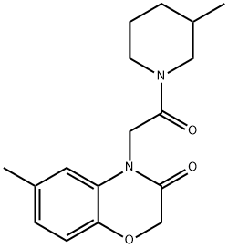 Piperidine, 1-[(2,3-dihydro-6-methyl-3-oxo-4H-1,4-benzoxazin-4-yl)acetyl]-3-methyl- (9CI) Struktur