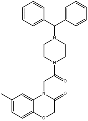 Piperazine, 1-[(2,3-dihydro-6-methyl-3-oxo-4H-1,4-benzoxazin-4-yl)acetyl]-4-(diphenylmethyl)- (9CI) Struktur