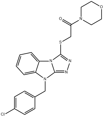 Morpholine, 4-[[[9-[(4-chlorophenyl)methyl]-9H-1,2,4-triazolo[4,3-a]benzimidazol-3-yl]thio]acetyl]- (9CI) Struktur