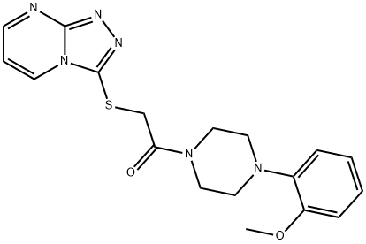 Piperazine, 1-(2-methoxyphenyl)-4-[(1,2,4-triazolo[4,3-a]pyrimidin-3-ylthio)acetyl]- (9CI) Struktur