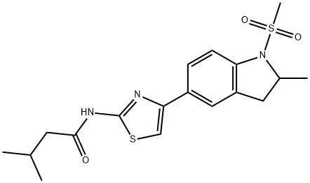 Butanamide, N-[4-[2,3-dihydro-2-methyl-1-(methylsulfonyl)-1H-indol-5-yl]-2-thiazolyl]-3-methyl- (9CI) Struktur