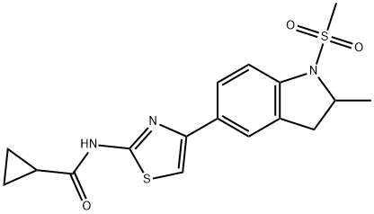 Cyclopropanecarboxamide, N-[4-[2,3-dihydro-2-methyl-1-(methylsulfonyl)-1H-indol-5-yl]-2-thiazolyl]- (9CI) Struktur