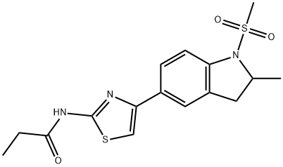 Propanamide, N-[4-[2,3-dihydro-2-methyl-1-(methylsulfonyl)-1H-indol-5-yl]-2-thiazolyl]- (9CI) Struktur