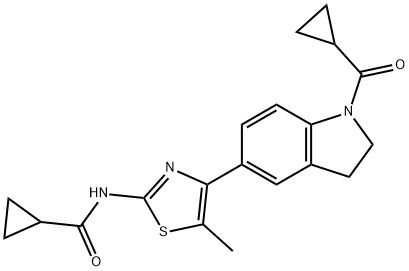 Cyclopropanecarboxamide, N-[4-[1-(cyclopropylcarbonyl)-2,3-dihydro-1H-indol-5-yl]-5-methyl-2-thiazolyl]- (9CI) Struktur