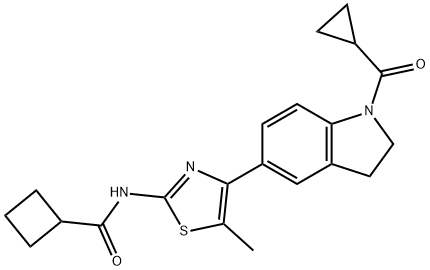 Cyclobutanecarboxamide, N-[4-[1-(cyclopropylcarbonyl)-2,3-dihydro-1H-indol-5-yl]-5-methyl-2-thiazolyl]- (9CI) Struktur