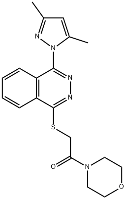 Morpholine, 4-[[[4-(3,5-dimethyl-1H-pyrazol-1-yl)-1-phthalazinyl]thio]acetyl]- (9CI) Struktur