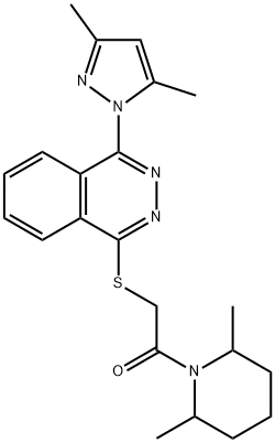 Piperidine, 1-[[[4-(3,5-dimethyl-1H-pyrazol-1-yl)-1-phthalazinyl]thio]acetyl]-2,6-dimethyl- (9CI) Struktur