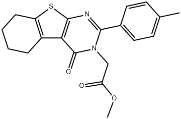 [1]Benzothieno[2,3-d]pyrimidine-3(4H)-aceticacid,5,6,7,8-tetrahydro-2-(4-methylphenyl)-4-oxo-,methylester(9CI) Struktur