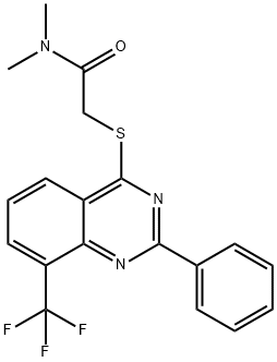 Acetamide, N,N-dimethyl-2-[[2-phenyl-8-(trifluoromethyl)-4-quinazolinyl]thio]- (9CI) Struktur