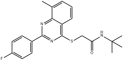 Acetamide, N-(1,1-dimethylethyl)-2-[[2-(4-fluorophenyl)-8-methyl-4-quinazolinyl]thio]- (9CI) Struktur