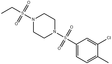 Piperazine, 1-[(3-chloro-4-methylphenyl)sulfonyl]-4-(ethylsulfonyl)- (9CI) Struktur