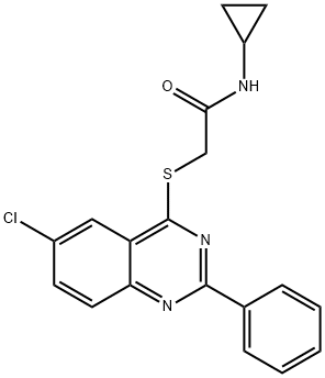 Acetamide, 2-[(6-chloro-2-phenyl-4-quinazolinyl)thio]-N-cyclopropyl- (9CI) Struktur