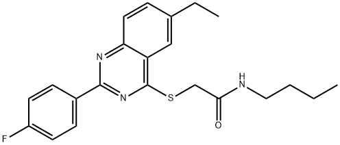 Acetamide, N-butyl-2-[[6-ethyl-2-(4-fluorophenyl)-4-quinazolinyl]thio]- (9CI) Struktur