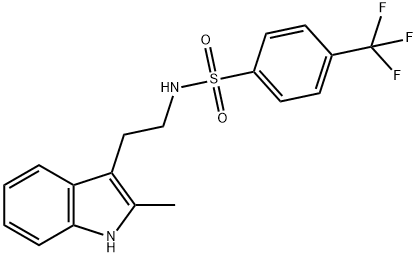 Benzenesulfonamide, N-[2-(2-methyl-1H-indol-3-yl)ethyl]-4-(trifluoromethyl)- (9CI) Struktur