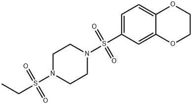 Piperazine, 1-[(2,3-dihydro-1,4-benzodioxin-6-yl)sulfonyl]-4-(ethylsulfonyl)- (9CI) Struktur